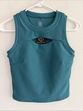 NWT Move Theology Front Cut Out Ribbed Tank